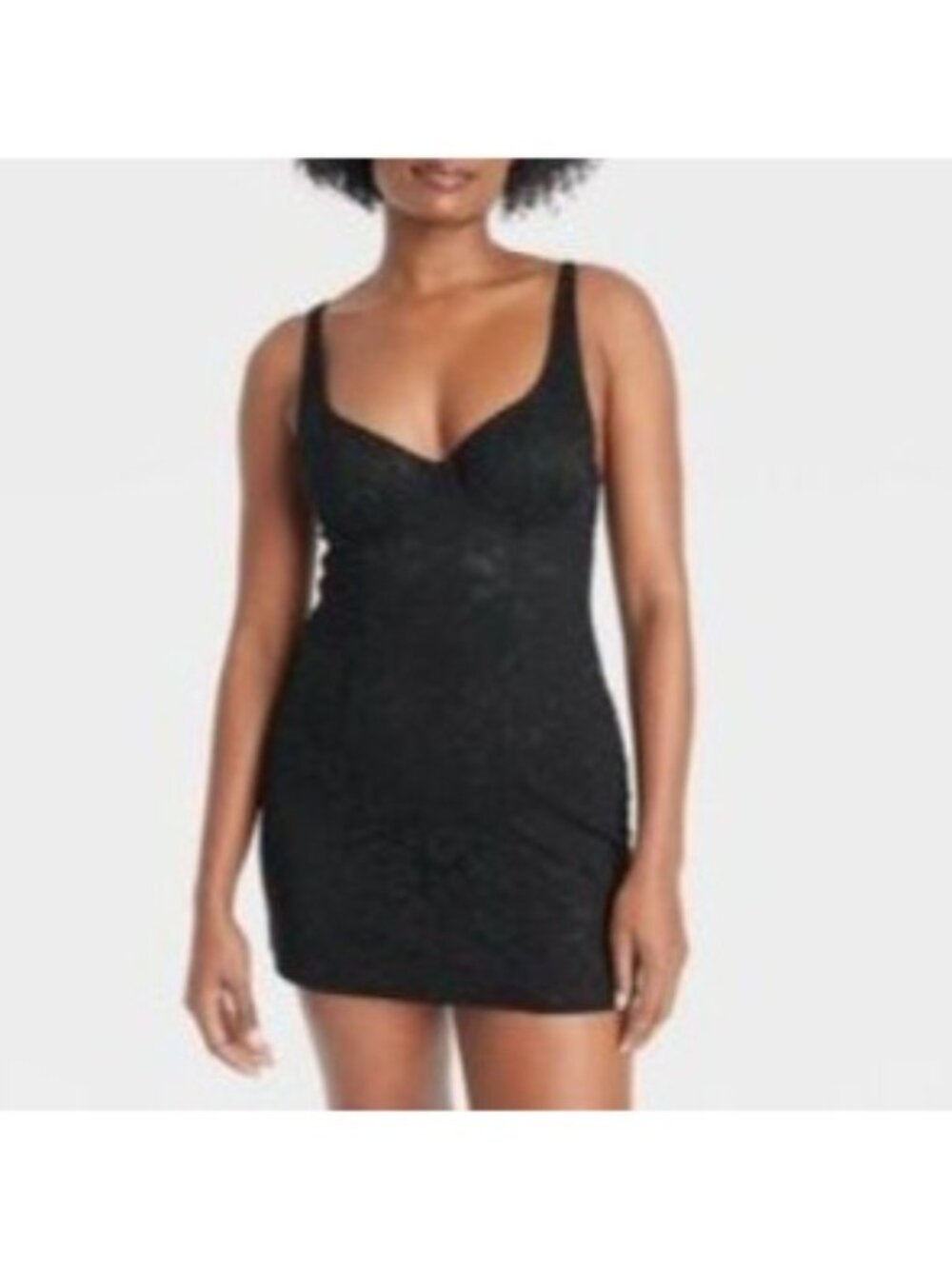 Auden Nightie Dress With Thong Panties Womens XS Black New Lace